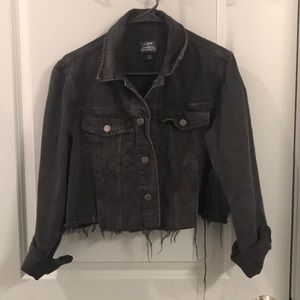 Cropped J. Crew Black Denim Jacket